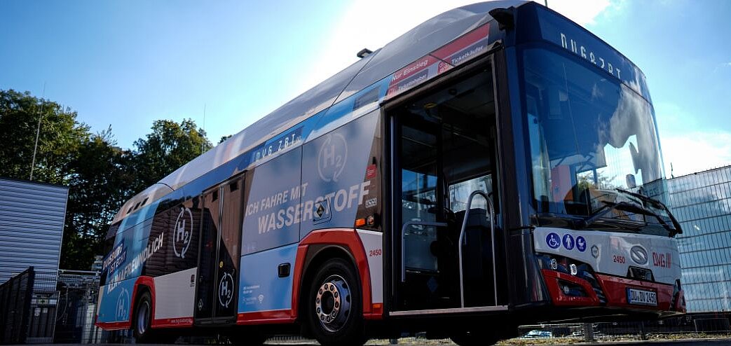 Diesen Brennstoffzellenbus hat die DVG im Jahr 2022 getestet